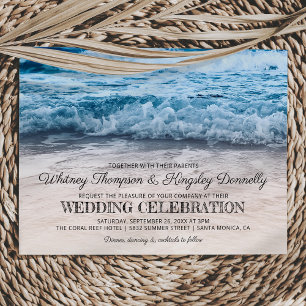 Hochzeit in Urlaubsort am Strand Einladung