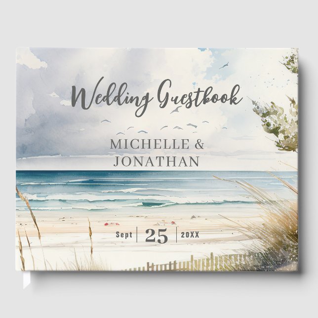 Hochzeit in Urlaubsort an der Küste Gästebuch (Vorderseite)