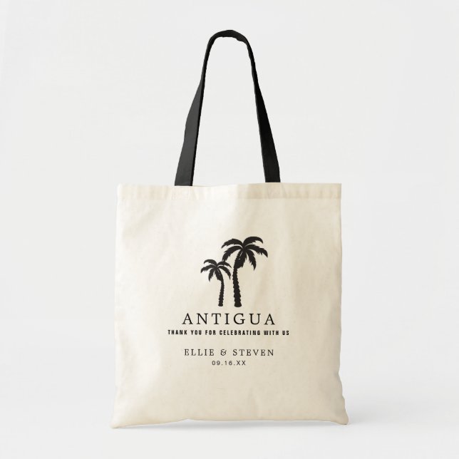 Hochzeit in Urlaubsort Bag Palmen Tragetasche (Vorne)