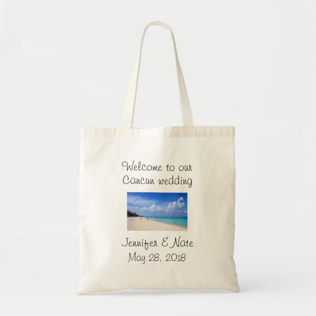 Hochzeit in Urlaubsort Begrüßungsgeschenk Tragetasche (Vorne)