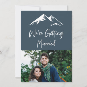 Hochzeit in Urlaubsort Blau und Weiß Einladung