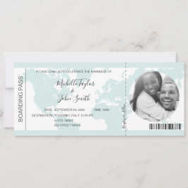 Hochzeit in Urlaubsort Boarding Pass Flugzeug Icon Einladung