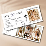Hochzeit in Urlaubsort Boarding Pass Flugzeug Tick<br><div class="desc">Erhöhen Sie Ihre Hochzeit in Urlaubsort-Ankündigungen mit unserem zauberhaften Boarding Pass Flugzeug Ticket Save the Date Einladungen. Mit viel Liebe zum Detail gestaltet, erfassen diese einzigartigen Einladungen das Wesen von Abenteuer und Romantik. Jede Einladung ist so konzipiert, dass sie einem echten Boarding-Pass ähnelt, der mit personalisierten Details wie den Namen...</div>