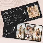 Hochzeit in Urlaubsort Boarding Pass Flugzeug Tick<br><div class="desc">Erhöhen Sie Ihre Hochzeit in Urlaubsort-Ankündigungen mit unserem zauberhaften Boarding Pass Flugzeug Ticket Save the Date Einladungen. Mit viel Liebe zum Detail gestaltet, erfassen diese einzigartigen Einladungen das Wesen von Abenteuer und Romantik. Jede Einladung ist so konzipiert, dass sie einem echten Boarding-Pass ähnelt, der mit personalisierten Details wie den Namen...</div>