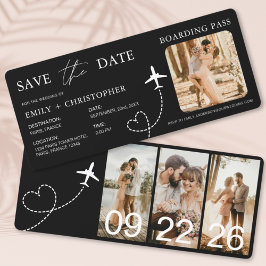 Hochzeit in Urlaubsort Boarding Pass Flugzeug Tick