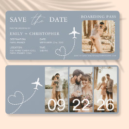 Hochzeit in Urlaubsort Boarding Pass Flugzeug Tick