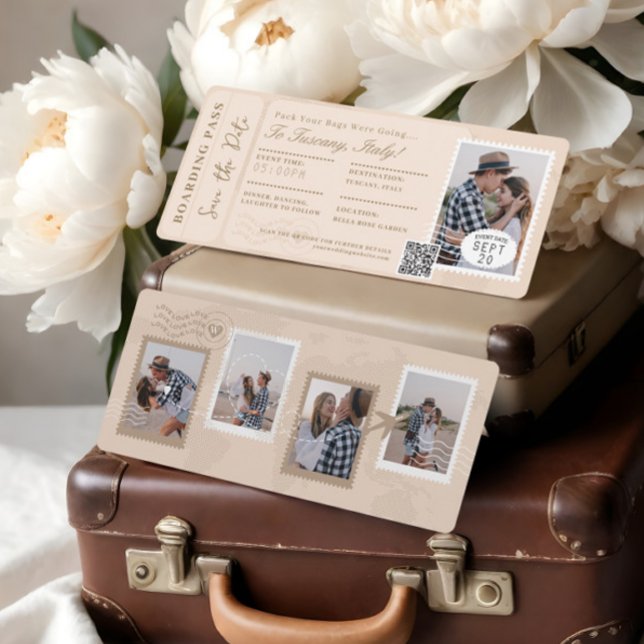Hochzeit in Urlaubsort Boarding Pass Flugzeug Tick Einladung (Destination Wedding Boarding Pass Plane Ticket Inv Invitation)