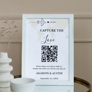 Hochzeit in Urlaubsort Capture Liebe QR Code Hochz Poster