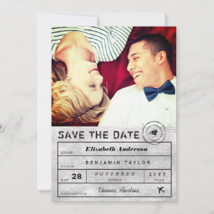 Hochzeit in Urlaubsort Chic Silver Gepäckanhänger Save The Date