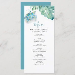 Hochzeit in Urlaubsort-Deko-Menüs Tropisch Menükarte