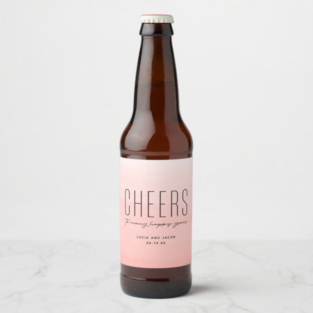 Hochzeit in Urlaubsort der Korallen Bierflaschenetikett (Vorderseite)