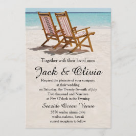 Hochzeit in Urlaubsort der Stühle Einladung