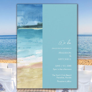 Hochzeit in Urlaubsort des Aquarells Einladung