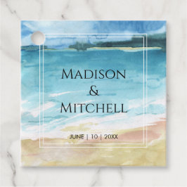 Hochzeit in Urlaubsort des Aquarells Geschenkanhänger
