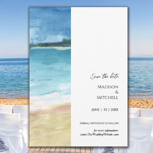 Hochzeit in Urlaubsort des Aquarells Save The Date