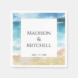 Hochzeit in Urlaubsort des Aquarells Serviette