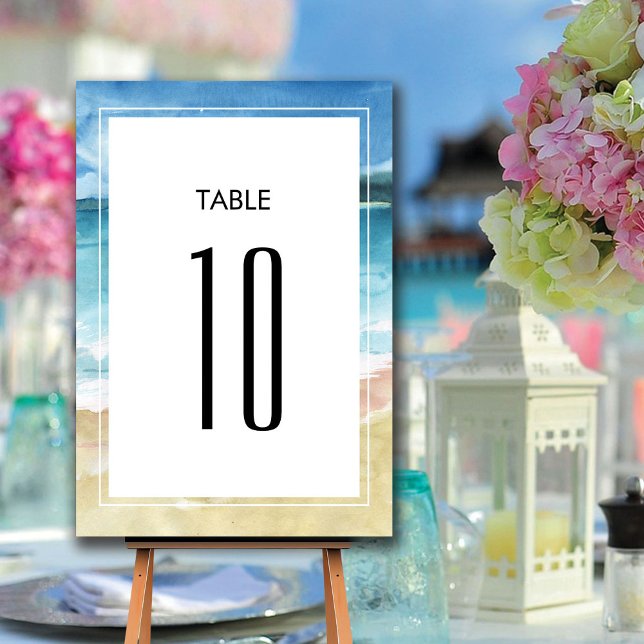 Hochzeit in Urlaubsort des Aquarells Tischnummer (Von Creator hochgeladen)