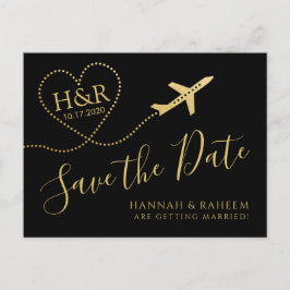 Hochzeit in Urlaubsort des Flugzeuginners Save the Ankündigungspostkarte