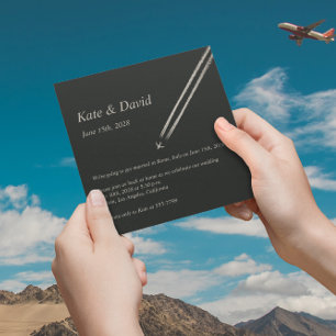 ©Hochzeit in Urlaubsort des Höhenflugzeugs Einladung
