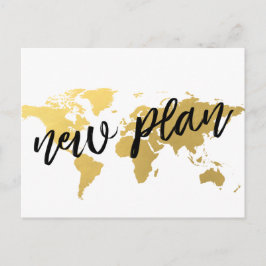 Hochzeit in Urlaubsort des neuen Weltplans Postkarte