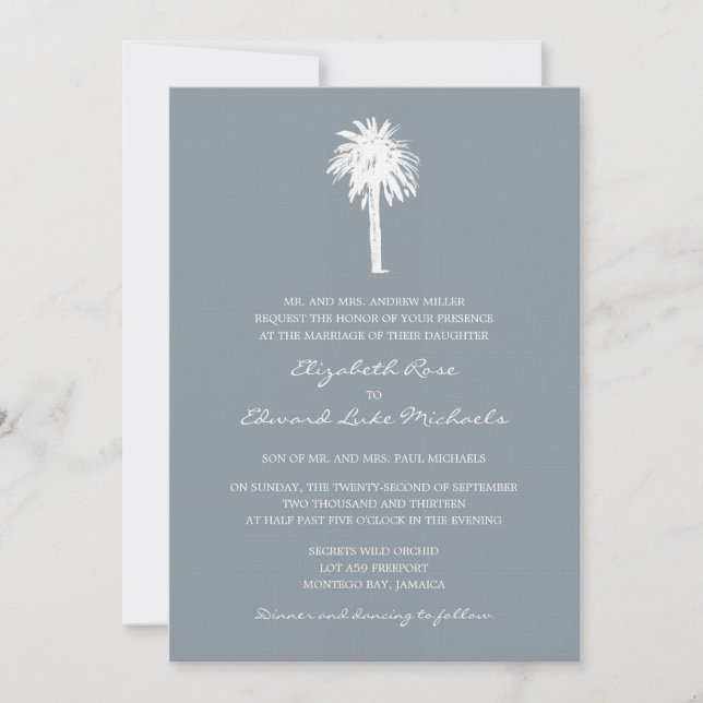 Hochzeit in Urlaubsort Einladung (Vorderseite)