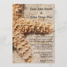 Hochzeit in Urlaubsort Einladung: Starfish in Sand Einladung