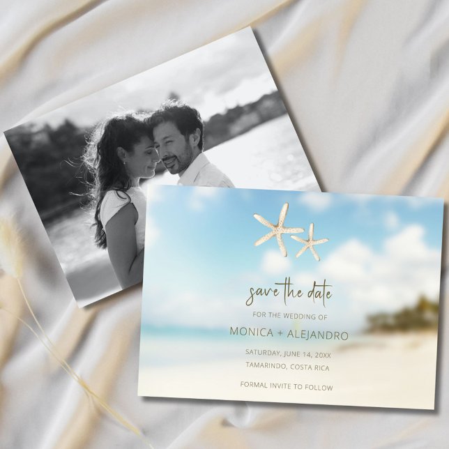 Hochzeit in Urlaubsort Foto Save The Date (Beach Destination Wedding Photo Save The Date)