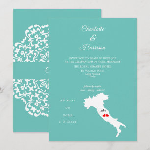 Hochzeit in Urlaubsort Italien Europa Einladung