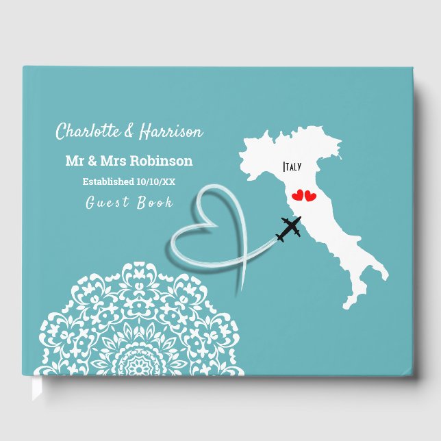Hochzeit in Urlaubsort Italien Europa Gästebuch (Vorderseite)