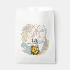 Hochzeit in Urlaubsort künstlerische Silhouette Mo Geschenktütchen