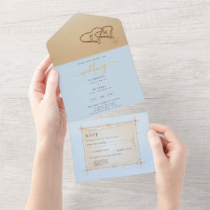 Hochzeit in Urlaubsort lädt UAWG ein   FREE Zeitle All In One Einladung