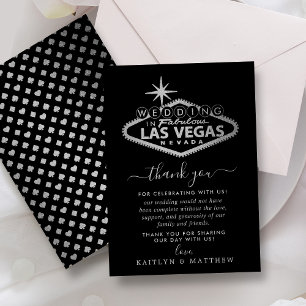 Hochzeit in Urlaubsort Las Vegas Dankeskarte