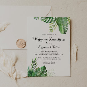 Hochzeit in Urlaubsort Luncheon Brautparty Einladung