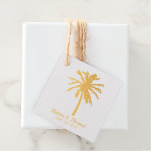Hochzeit in Urlaubsort Palm Tree Silhouette Geschenkanhänger