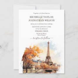 Hochzeit in Urlaubsort Paris Eiffel Tower Frankrei Einladung