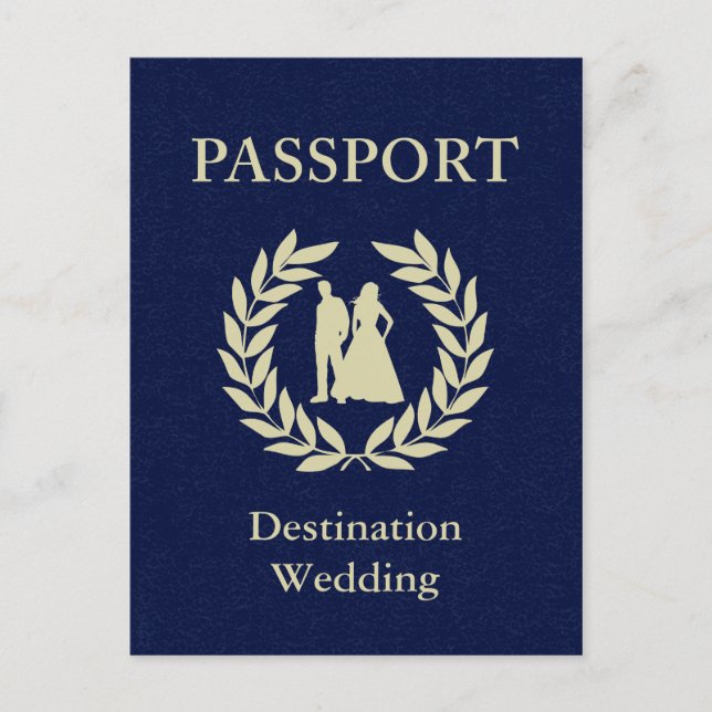 Hochzeit in Urlaubsort Pass Einladungspostkarte (Vorderseite)