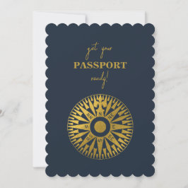 Hochzeit in Urlaubsort Passport Compass Hochzeit Einladung