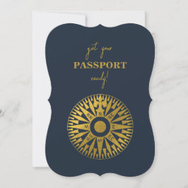 Hochzeit in Urlaubsort Passport Compass Hochzeit Einladung