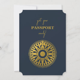 Hochzeit in Urlaubsort Passport Compass Hochzeit Einladung