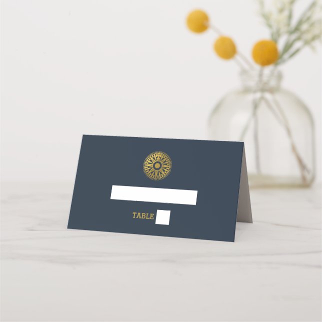 Hochzeit in Urlaubsort Passport Compass Hochzeit Platzkarte (Vorderseite)