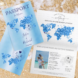 Hochzeit in Urlaubsort Passport World Map Mexiko B Einladung