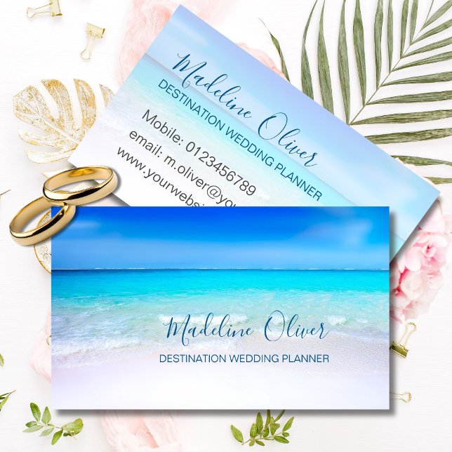 Hochzeit in Urlaubsort Planer Ocean Beach Sea Visitenkarte (Von Creator hochgeladen)