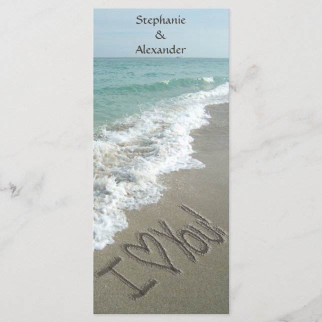 Hochzeit in Urlaubsort-Programm, Beach Theme Programm (Vorderseite)