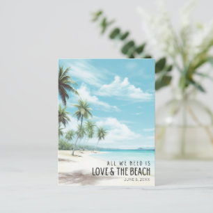 Hochzeit in Urlaubsort Rett Datum Ankündigungspostkarte
