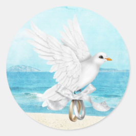 Hochzeit in Urlaubsort Runder Aufkleber