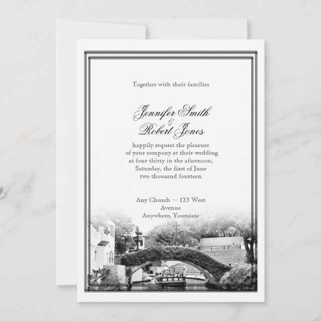 Hochzeit in Urlaubsort San Antonio Einladung (Vorderseite)