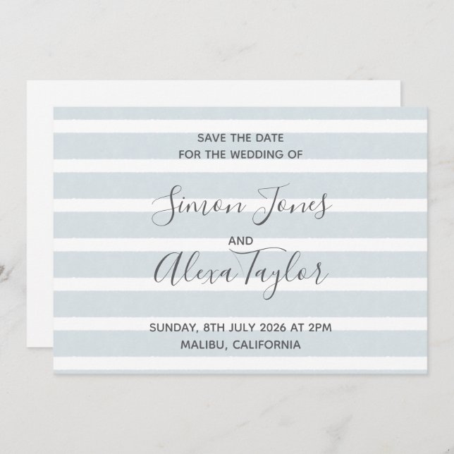 Hochzeit in Urlaubsort Save the Date (Vorne/Hinten)