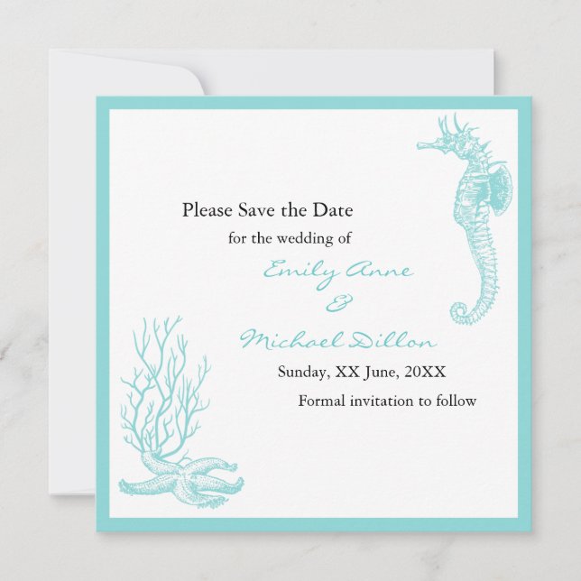 Hochzeit in Urlaubsort Save the Date (Vorderseite)