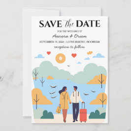 Hochzeit in Urlaubsort Save the Date Einladung