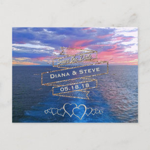 Hochzeit in Urlaubsort Save the Date tropischer Ankündigungspostkarte